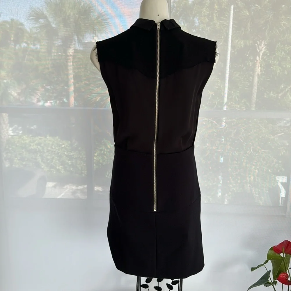 Bimba Y Lola Black Zip Collar Dress sleeveless, size:S